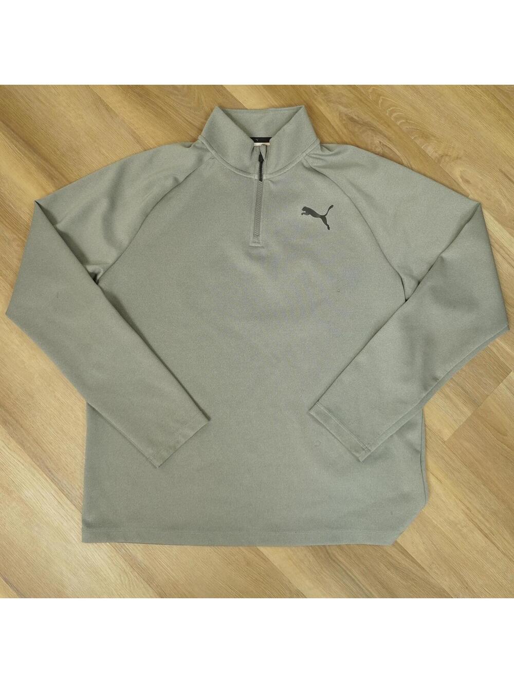 Puma Light Gray Quarter Zip Pullover Sweatshirt - Athletic, activewear, casual